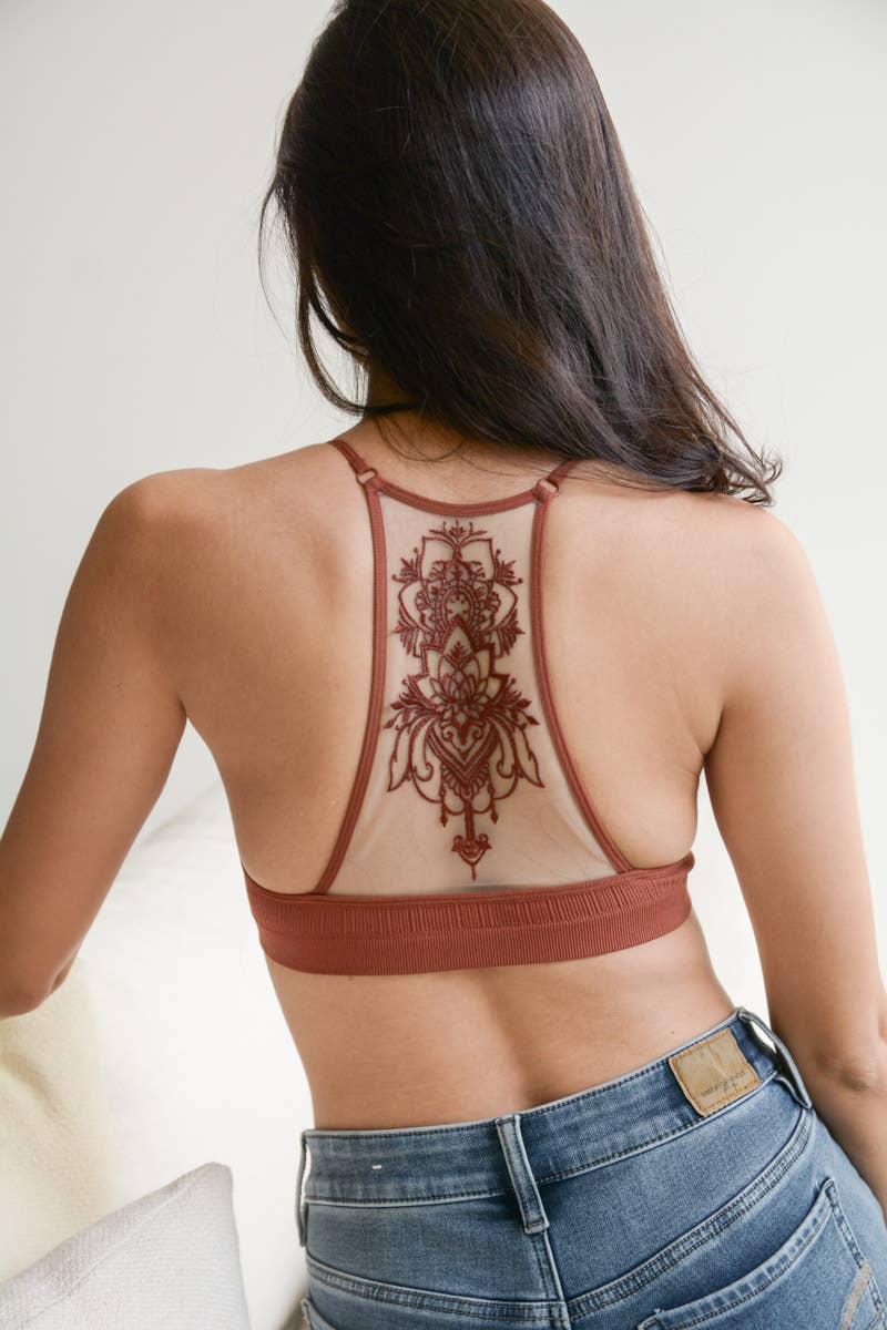 Tattoo Mesh Racerback Bralette ❤️