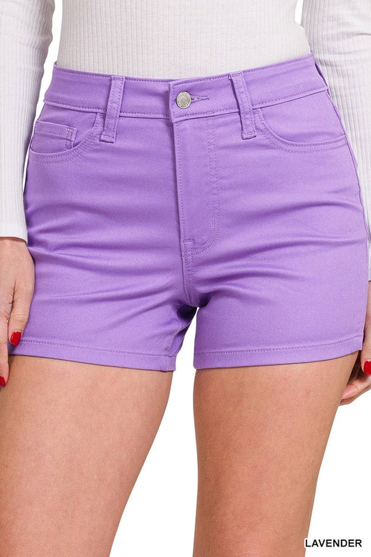 High Rise Color Jean Shorts
