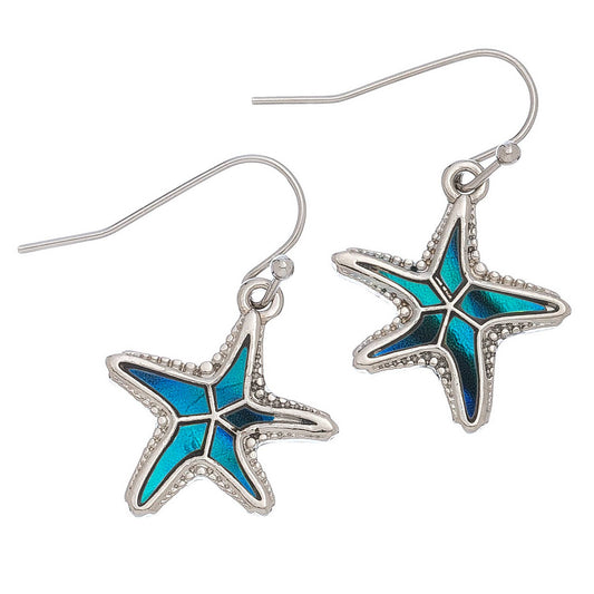 Abalone Starfish Earrings Beach Jewelry