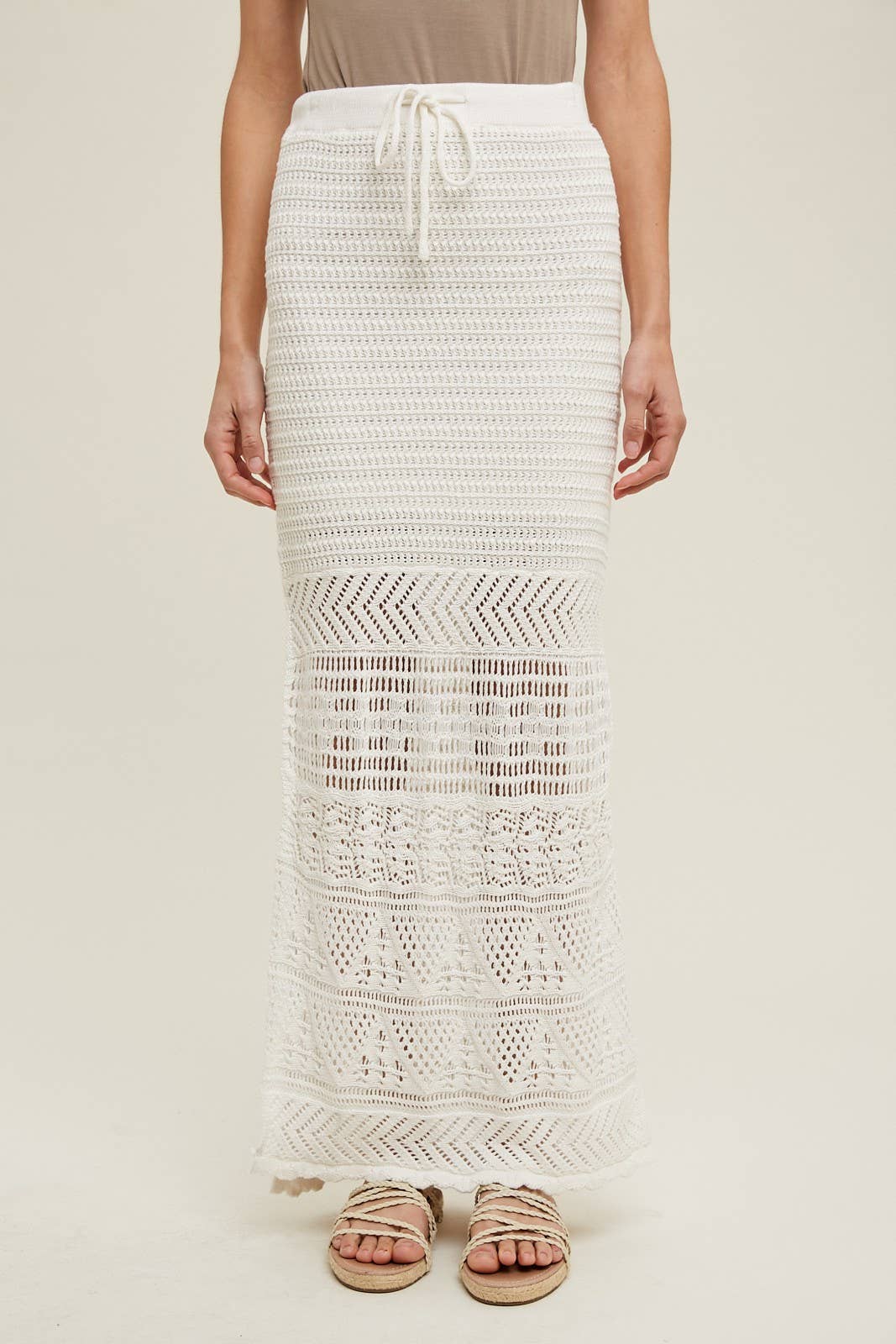 CROCHET MIDI DRAWSTRING SKIRT