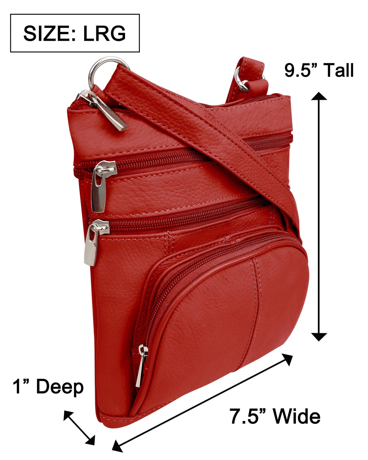 RM004L Cowhide leather Crossbody with phone pocket back side