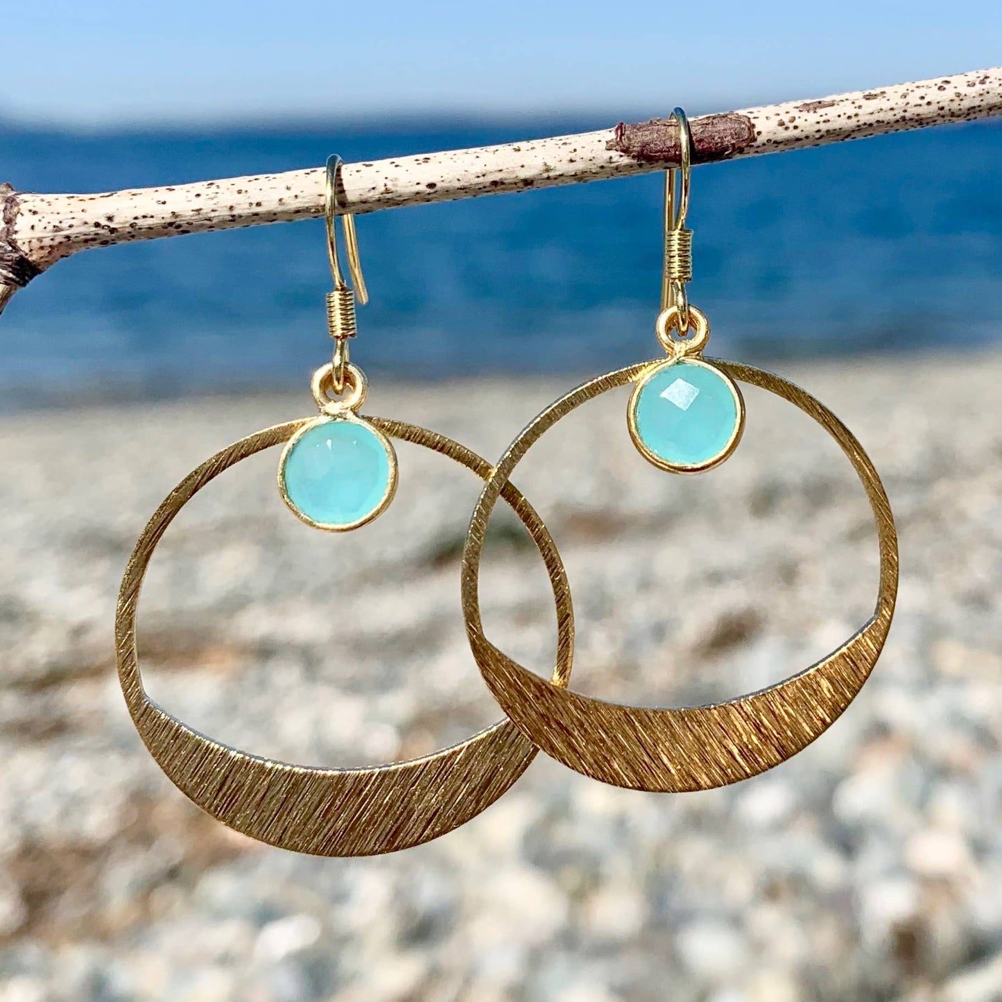 Mayan Gemstone Hoop Earrings