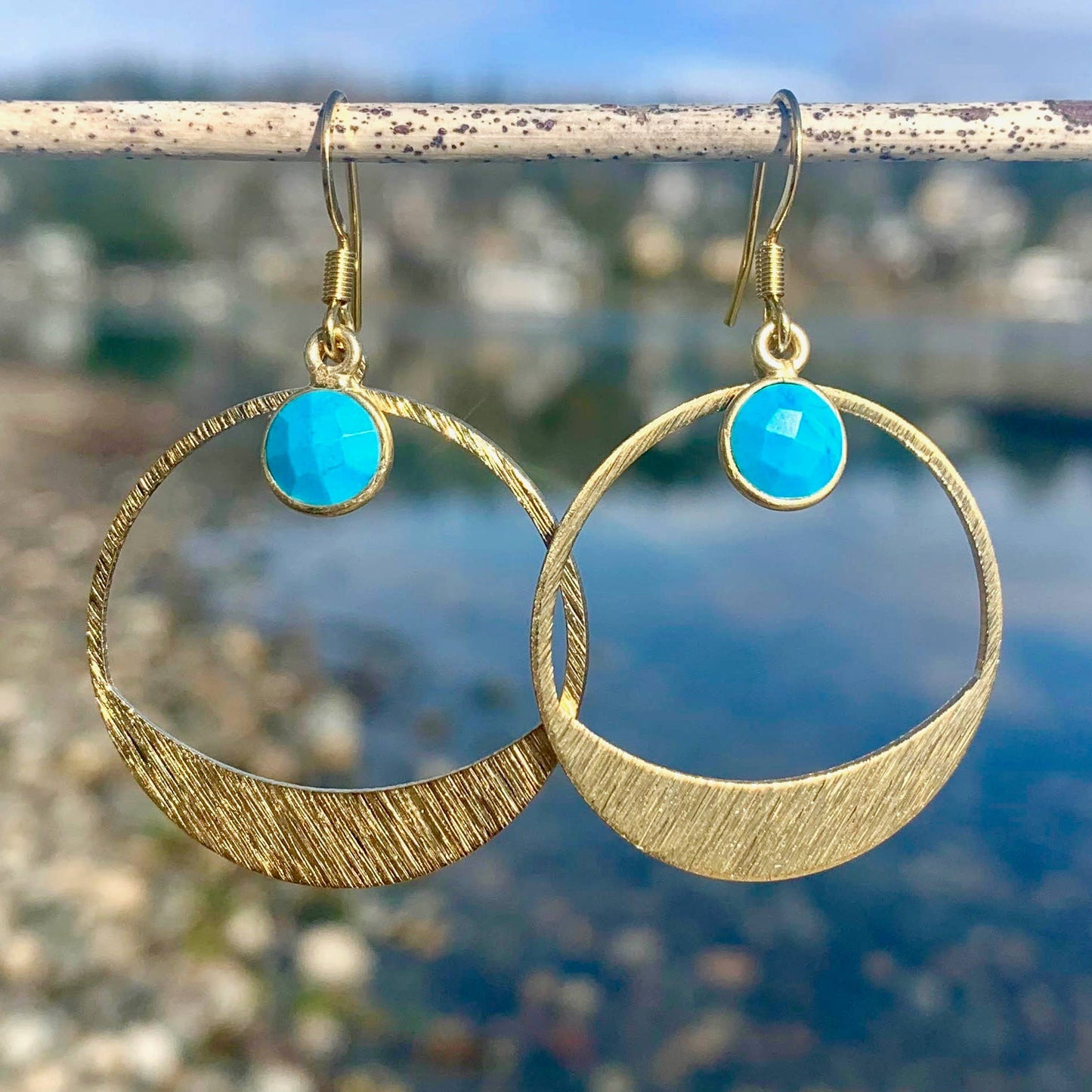 Mayan Gemstone Hoop Earrings