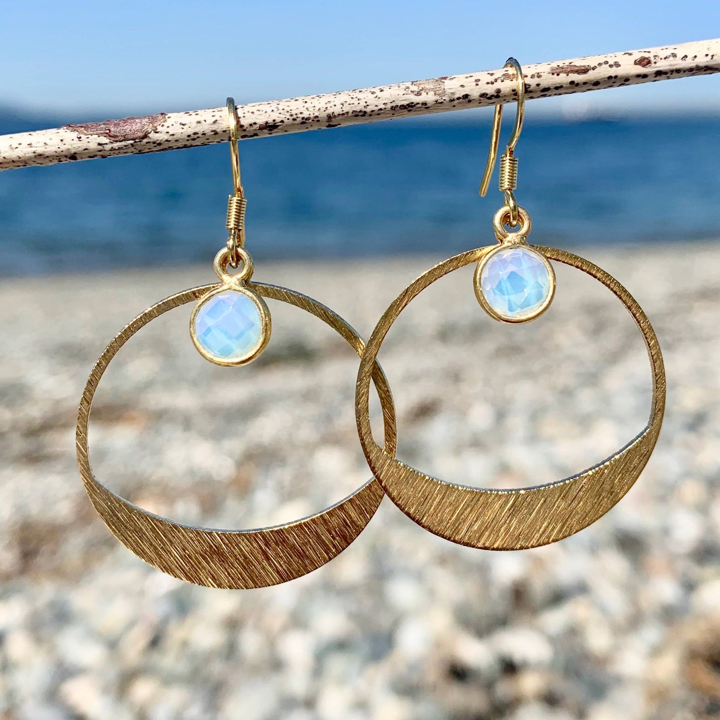 Mayan Gemstone Hoop Earrings