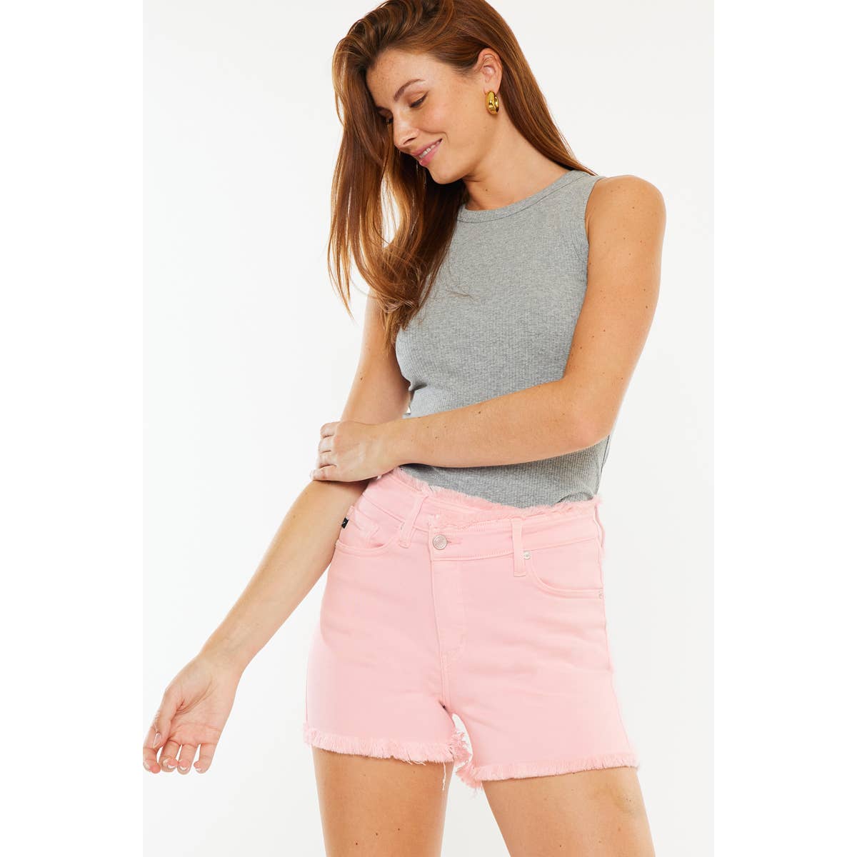 HIGH RISE PINK DENIM SHORTS PINK