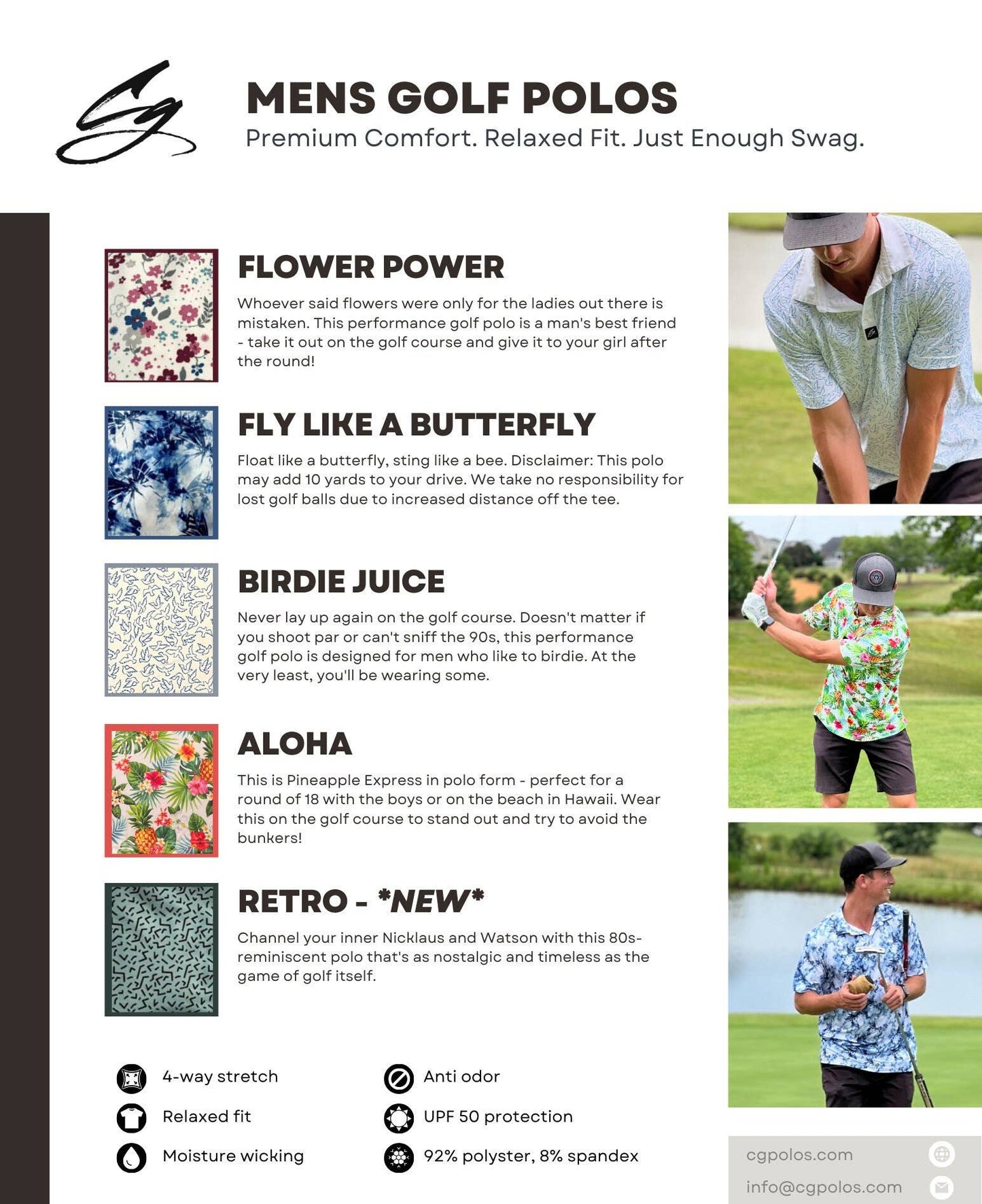 Birdie Juice - Mens Premium Performance Golf Polo