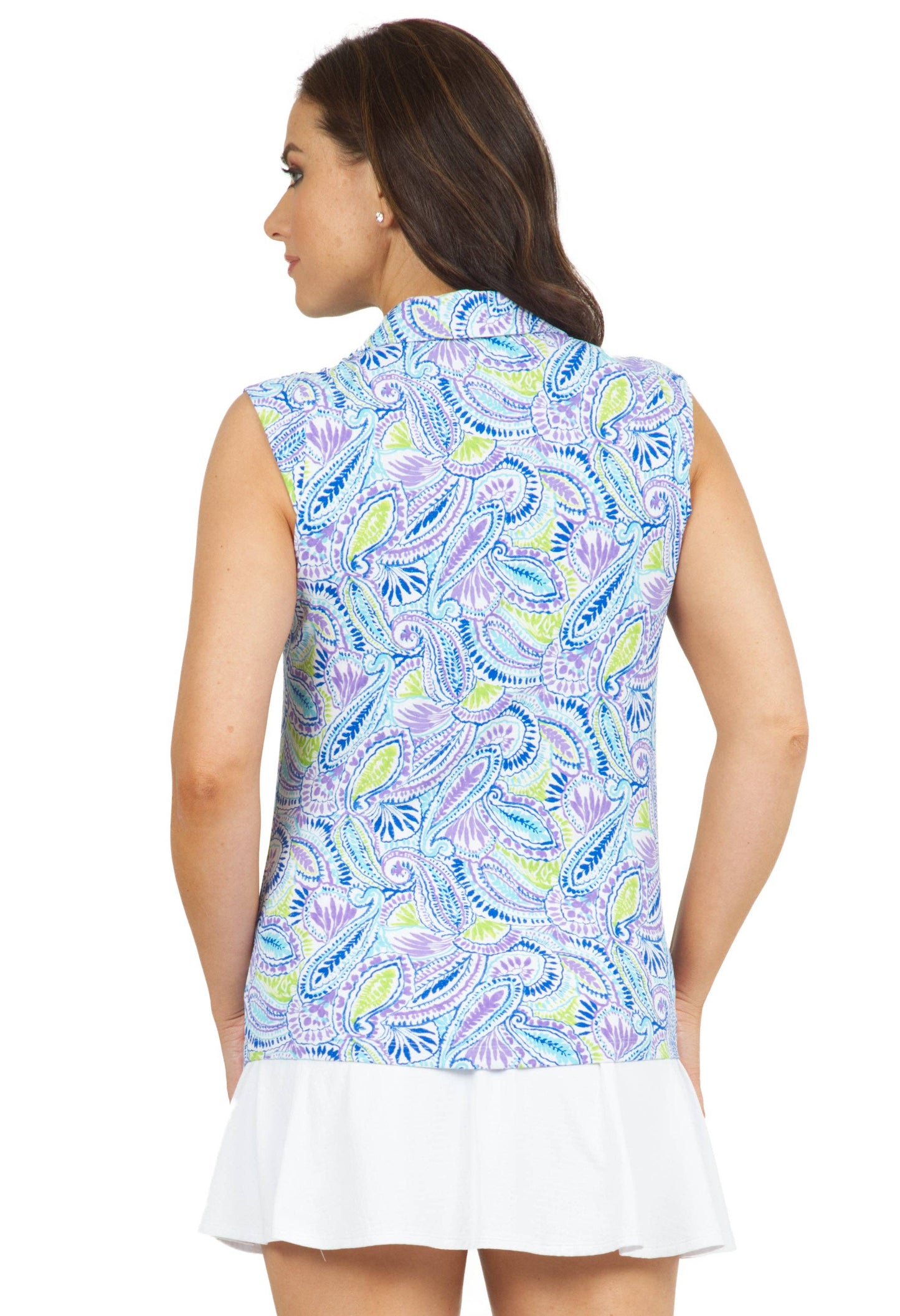 Massie Print Sleeveless Polo