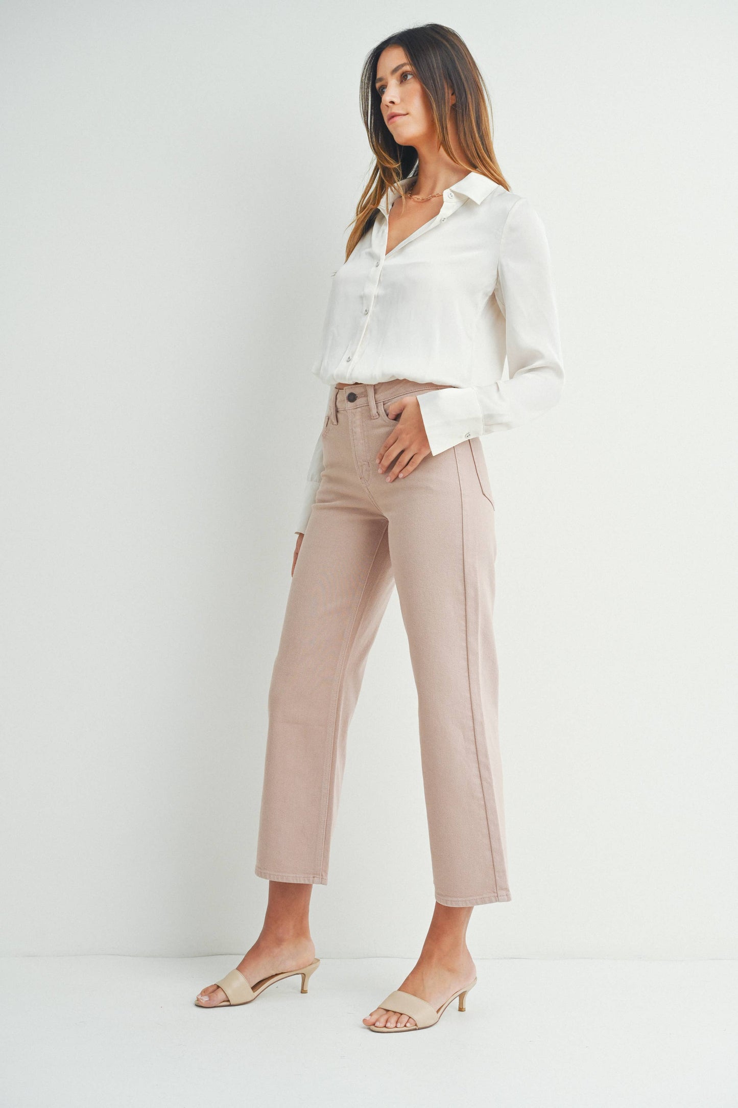 Slim Wide Leg Pants