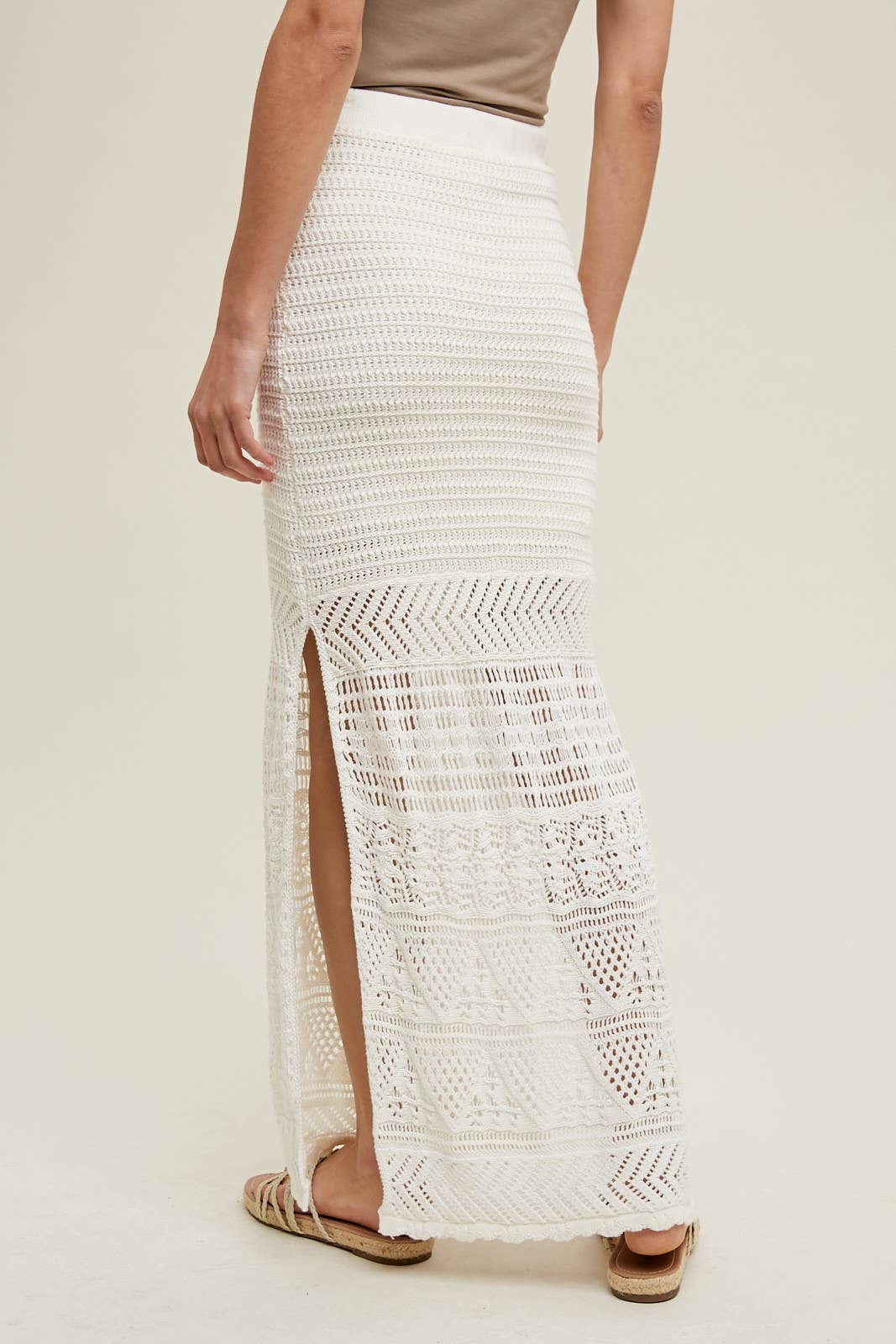 CROCHET MIDI DRAWSTRING SKIRT