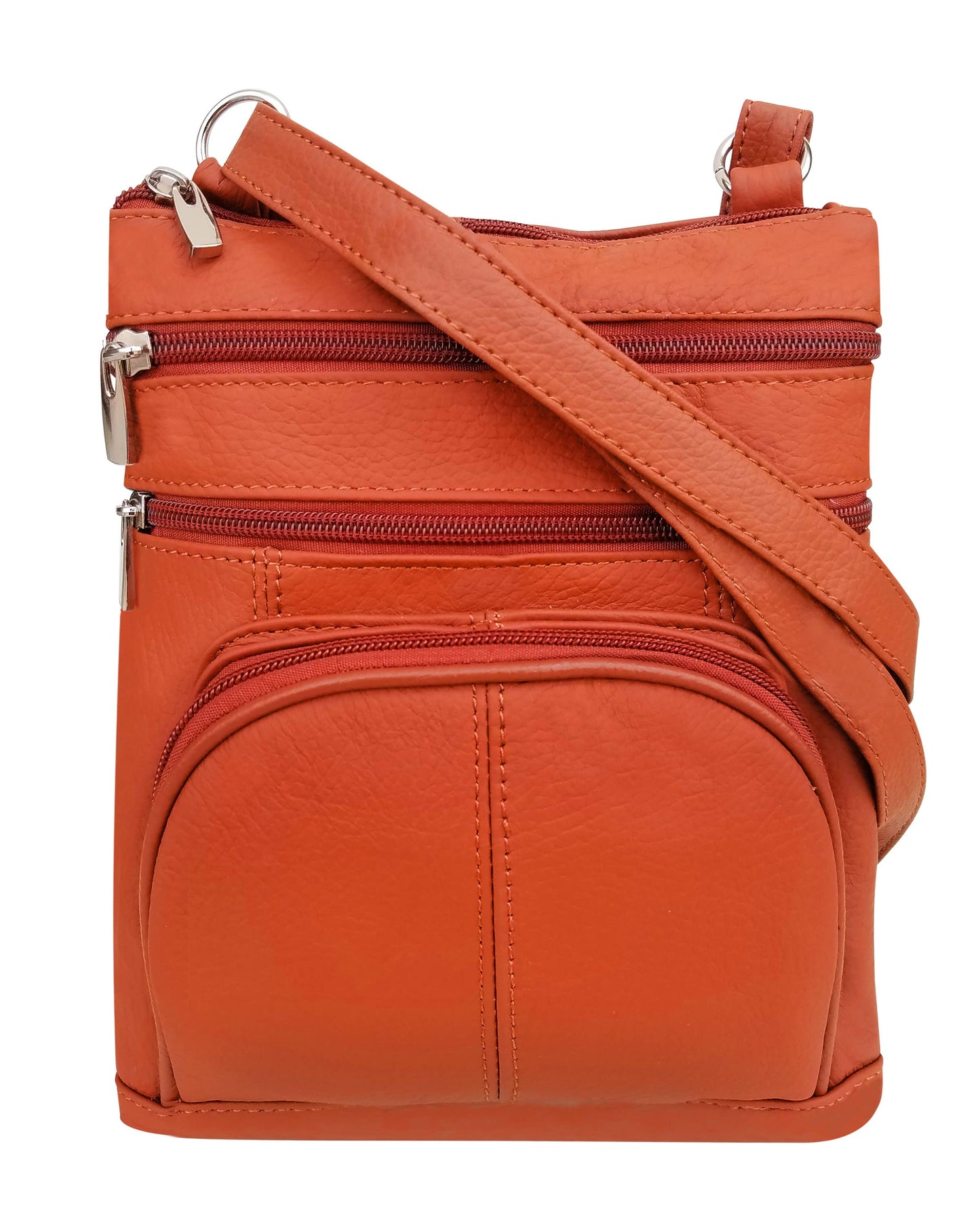 RM004L Cowhide leather Crossbody with phone pocket back side