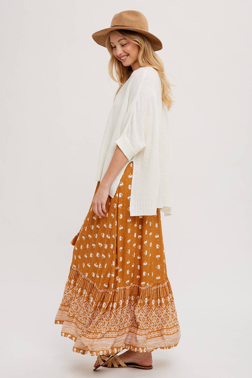 BOHO PRINT MAXI SKIRT