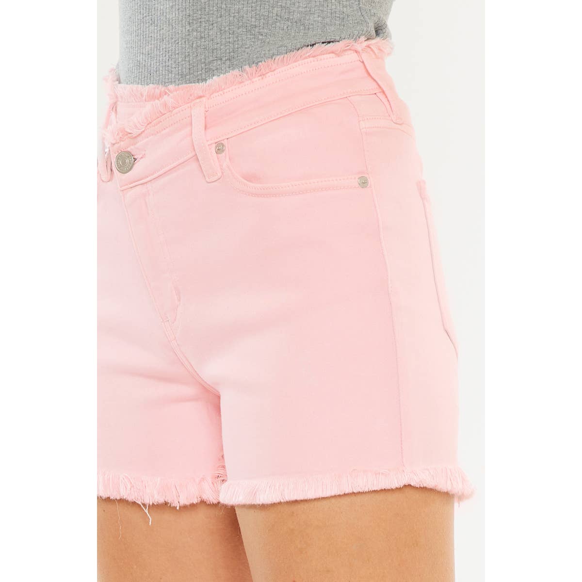 HIGH RISE PINK DENIM SHORTS PINK