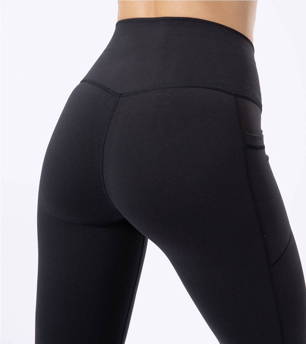 LOVESOFT Blcke High Waist Yoga Leggings With Side Pockets