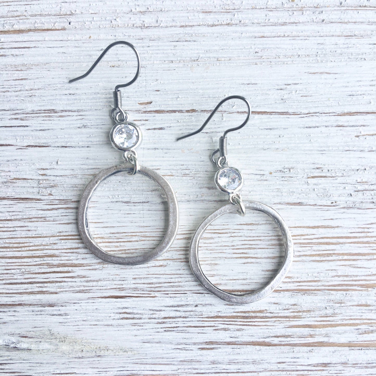 Crystal silver earrings boutique salon bridal jewelry