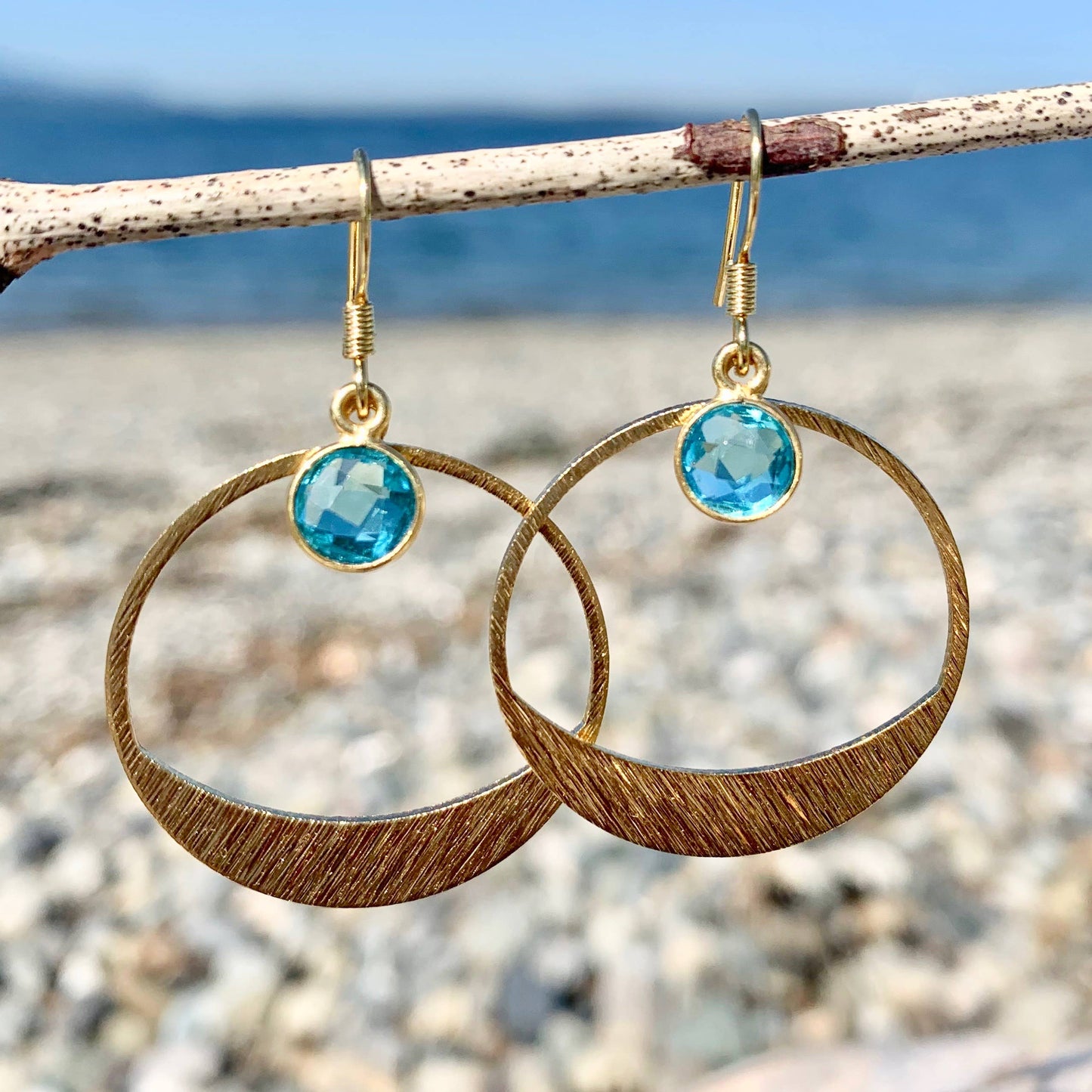 Mayan Gemstone Hoop Earrings