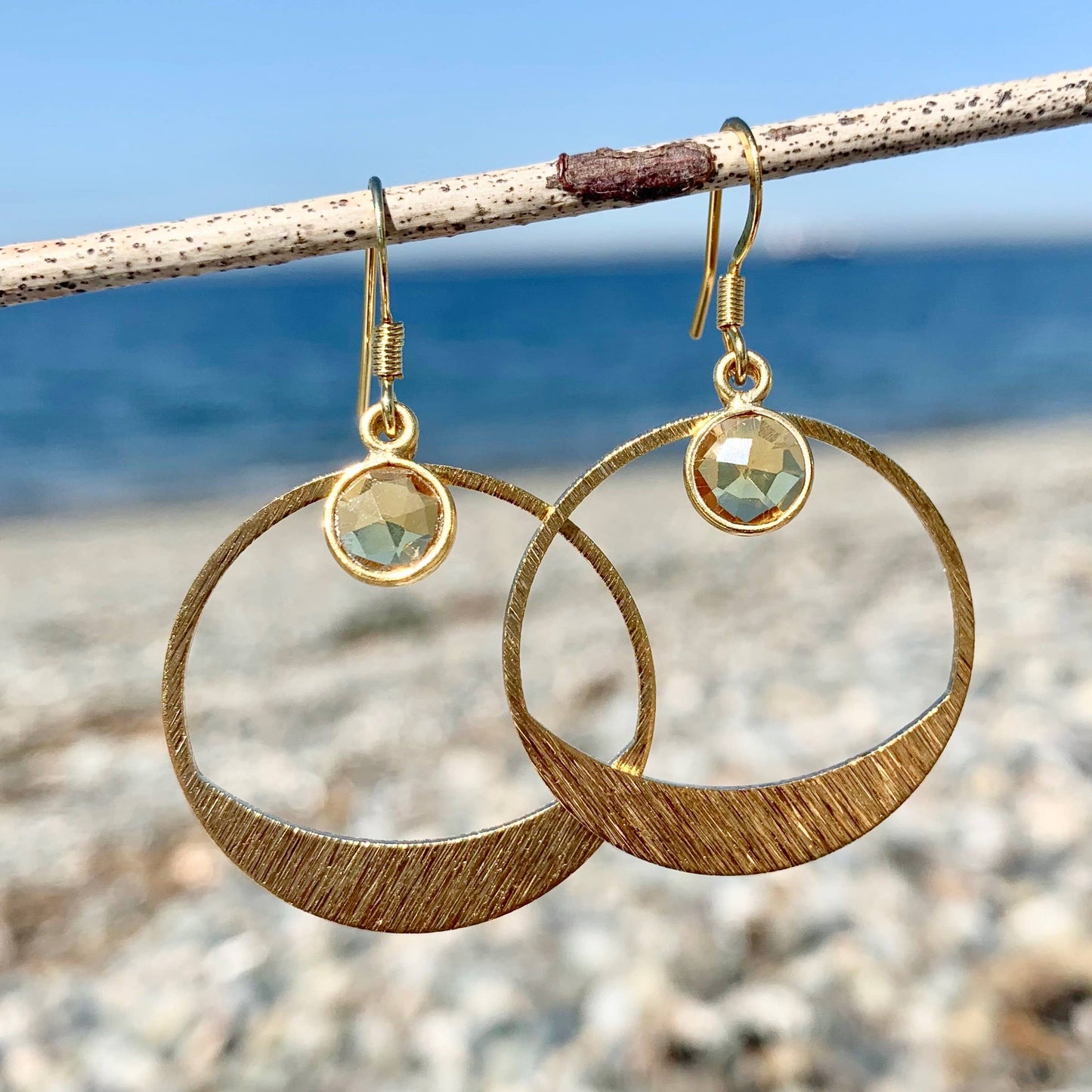 Mayan Gemstone Hoop Earrings