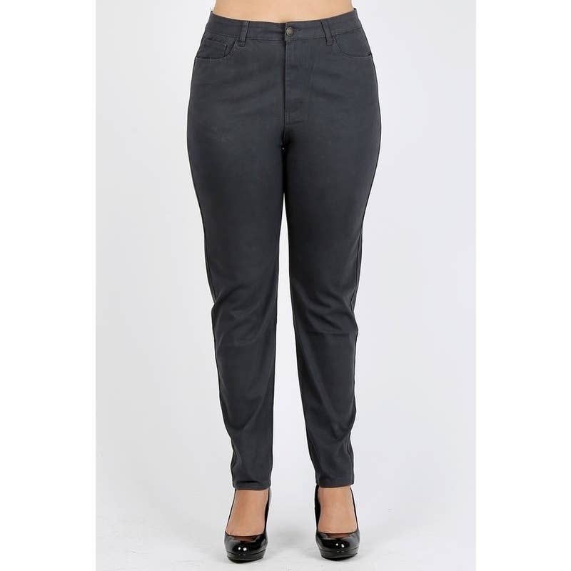 Plus Size High Waist Solid Stretch Jeans Pants