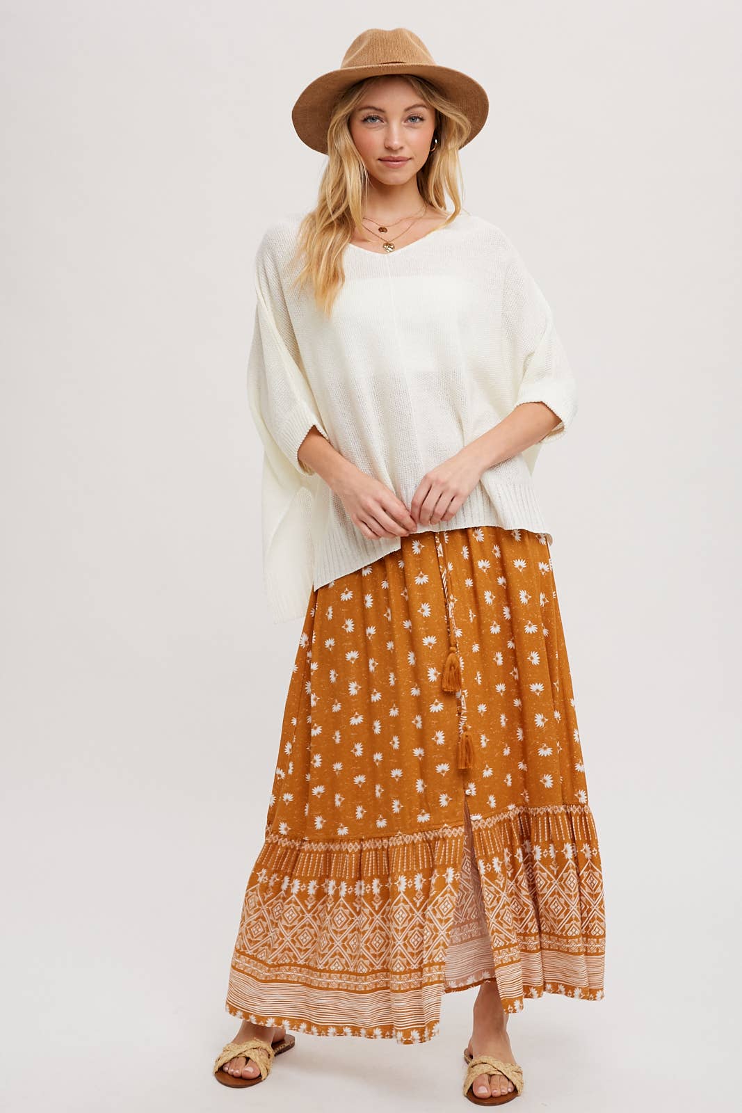 BOHO PRINT MAXI SKIRT