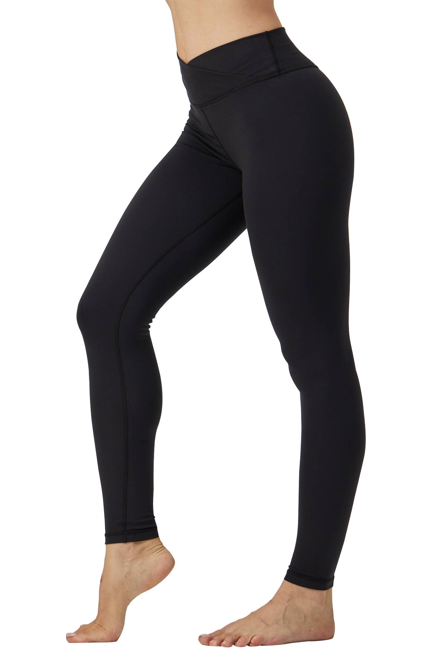 LOVESOFT Women’s Black Cross Waist Yoga Legging