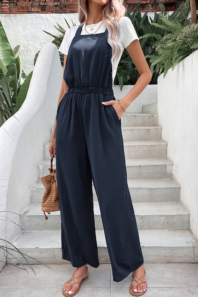 Navy One Piece Overall Jumpsuit