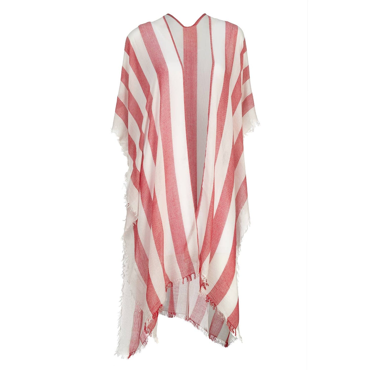 Frayed Edge Stripe Swimsuit Cover Up