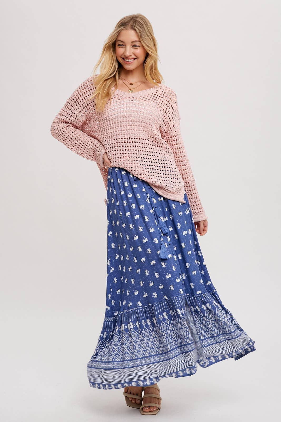 BOHO PRINT MAXI SKIRT