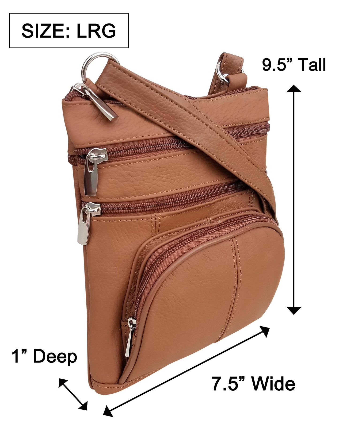 RM004L Cowhide leather Crossbody with phone pocket back side