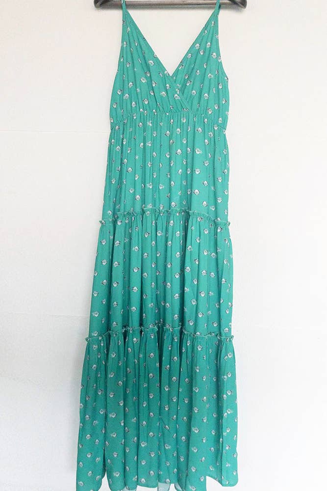 Floral Ruffle Slip Maxi Dress