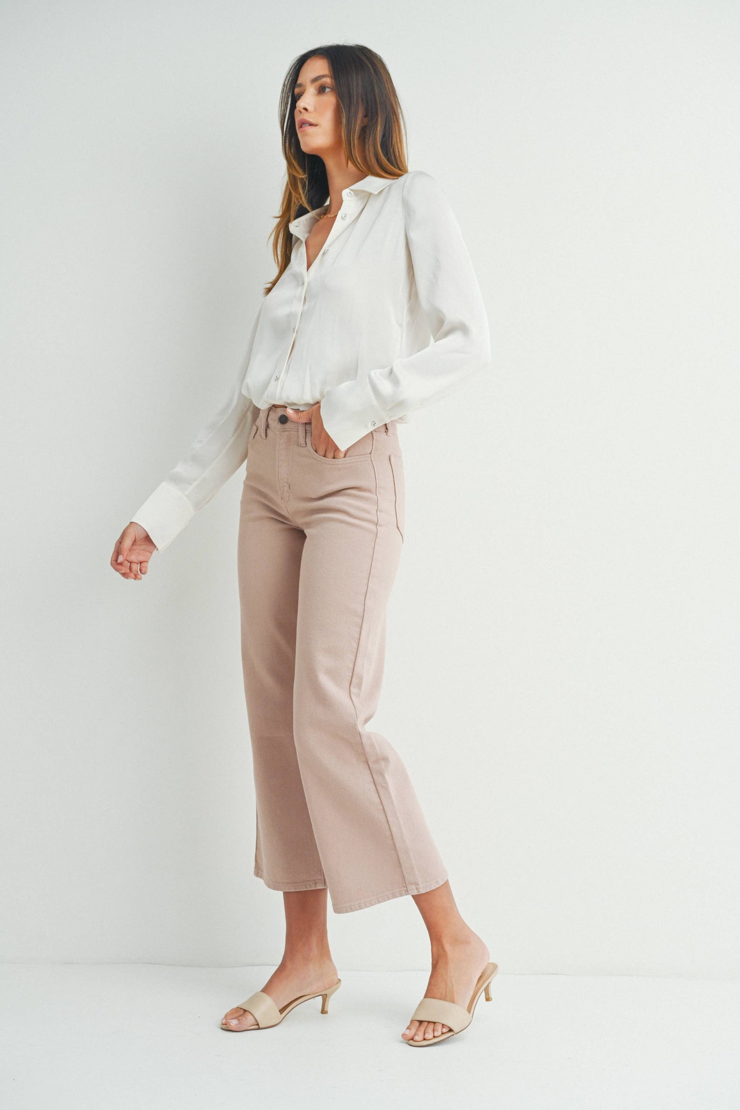 Slim Wide Leg Pants