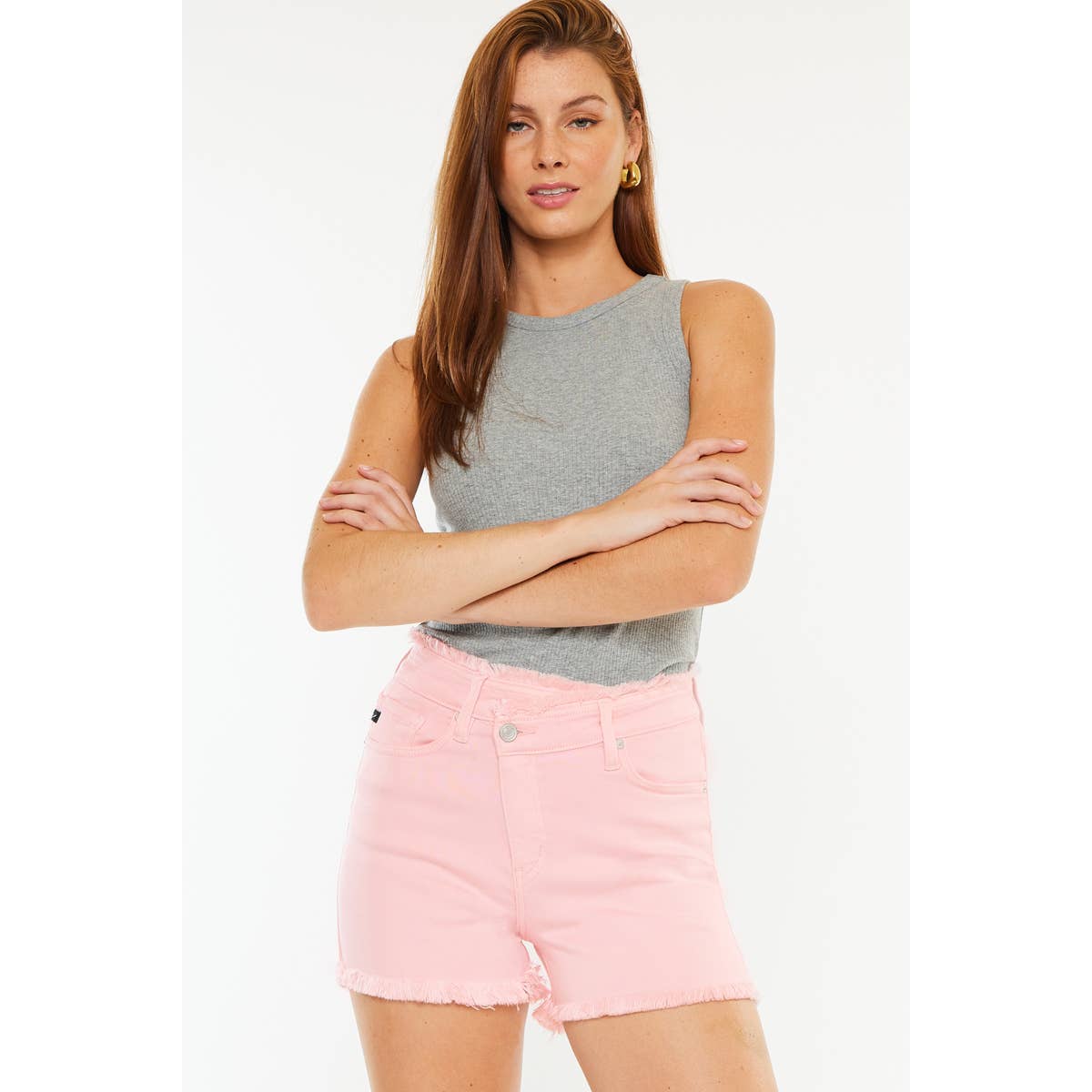 HIGH RISE PINK DENIM SHORTS PINK