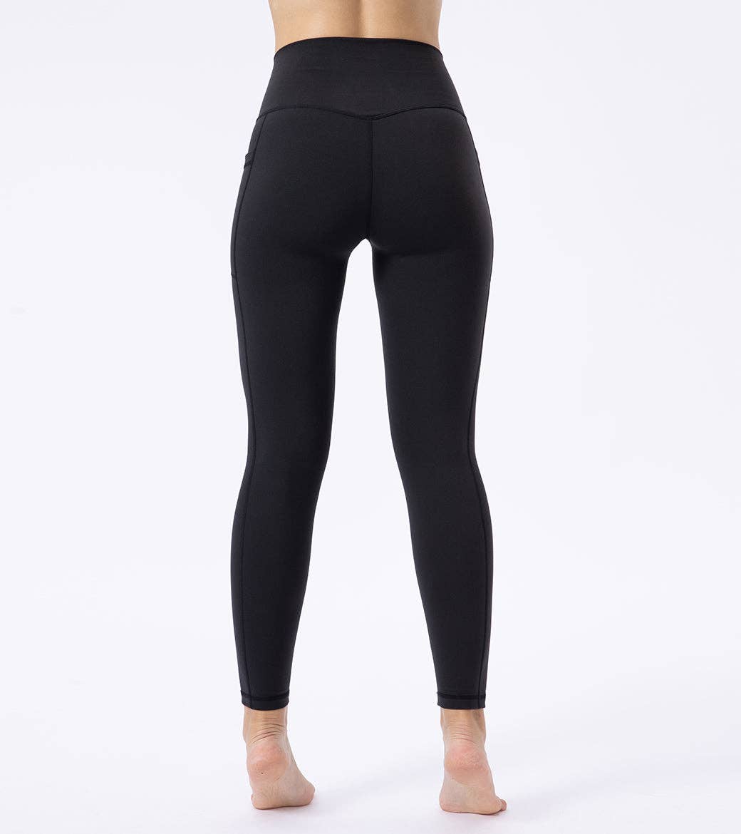 LOVESOFT Blcke High Waist Yoga Leggings With Side Pockets