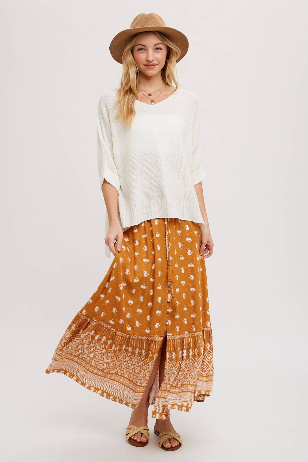 BOHO PRINT MAXI SKIRT