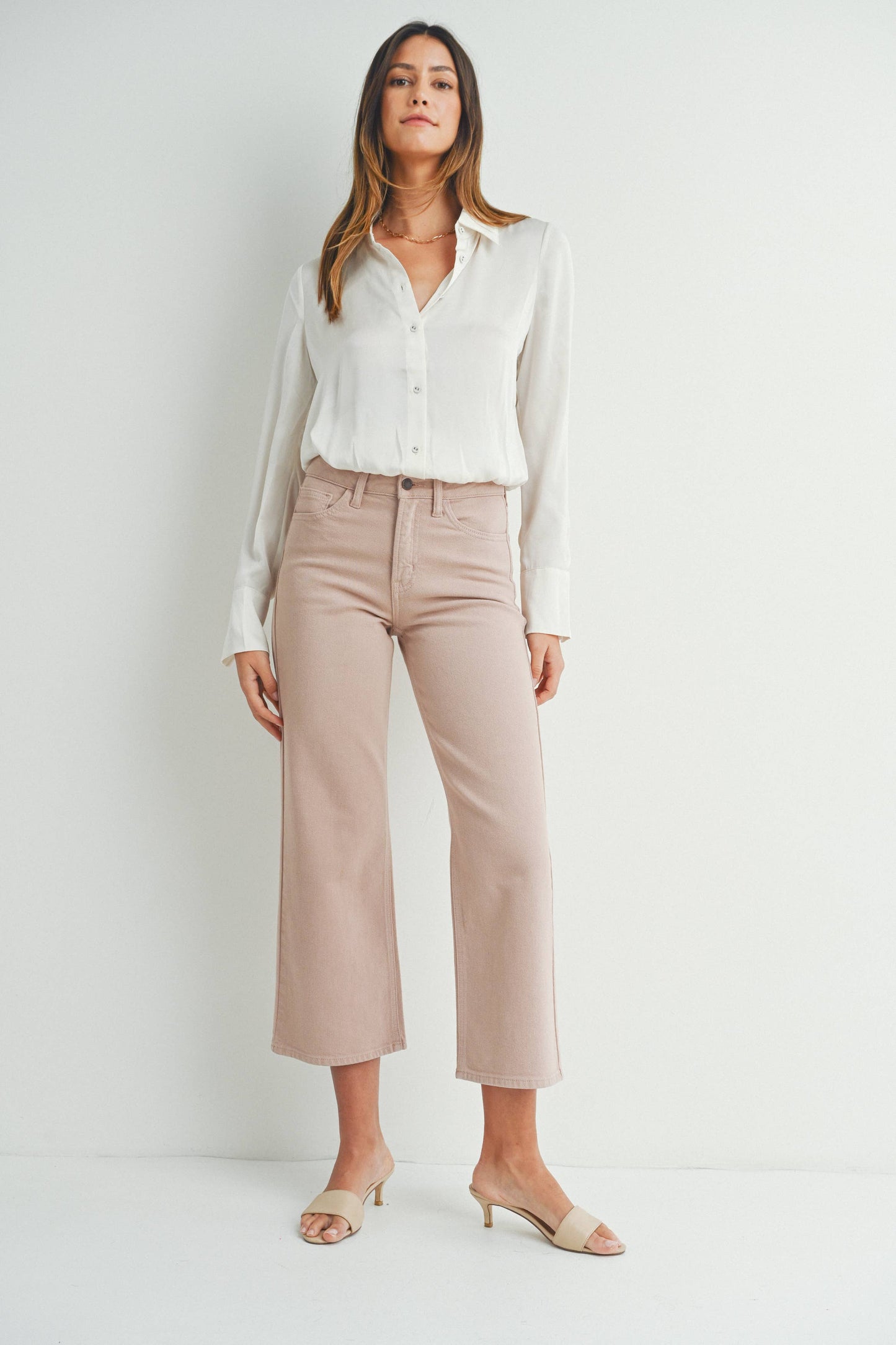 Slim Wide Leg Pants