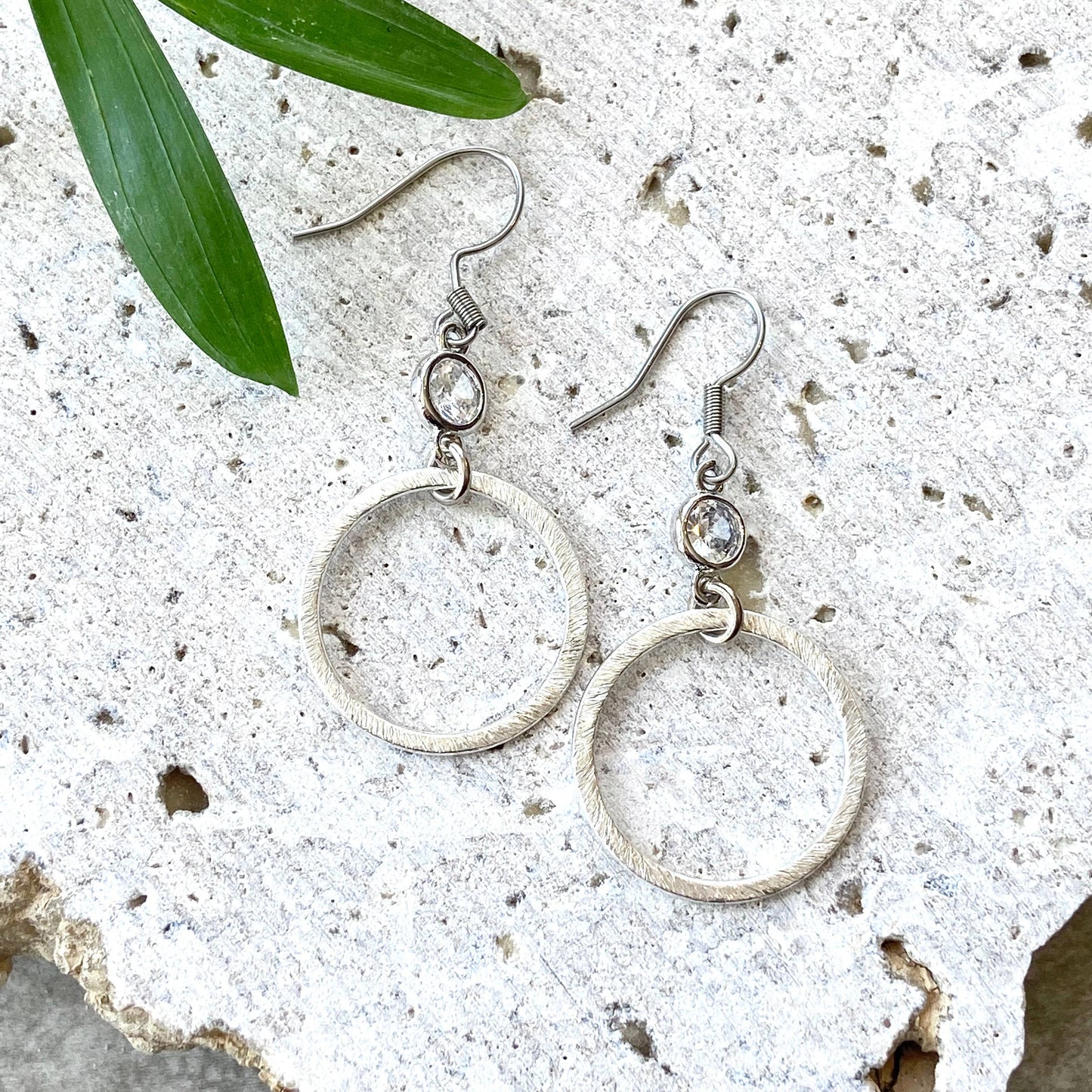 Crystal silver earrings boutique salon bridal jewelry