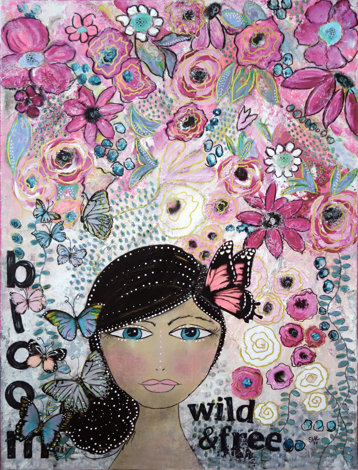 Bloom. Wild and Free. Art Print