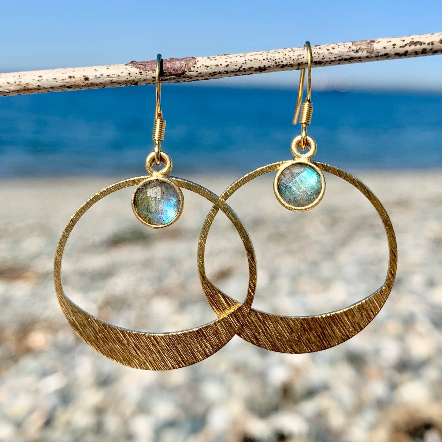 Mayan Gemstone Hoop Earrings