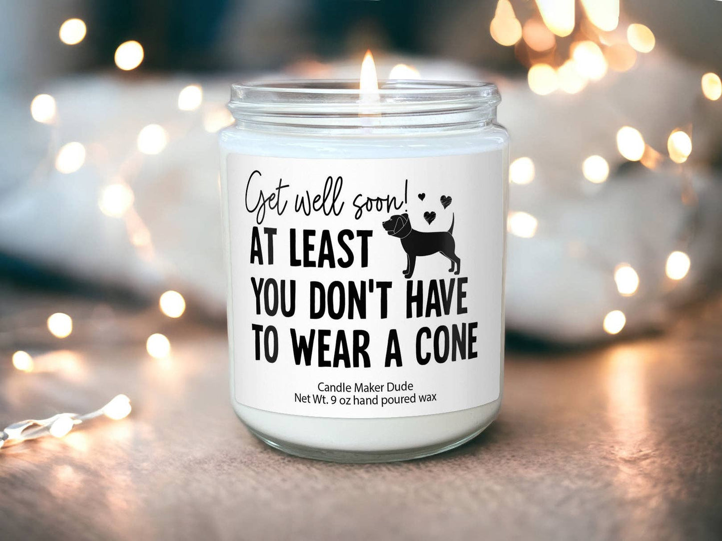 Get Well Soon Gift Post Surgery Gift Box For Her Speedy Recovery Gift Funny Get Well At Least You Don't Have to Wear A Cone Funny Candles